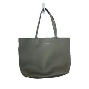 Christian Siriano Intimate Silhouette Gray Faux Leather Tote Bag Purse 18X12